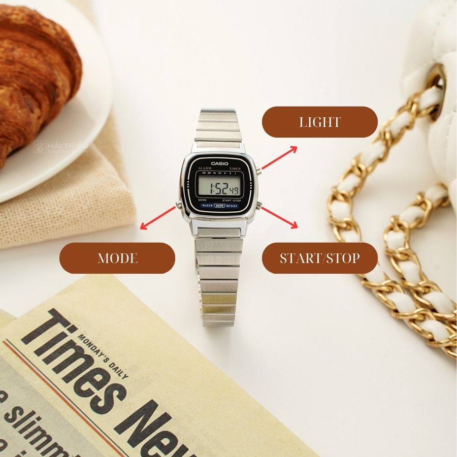 Cách chỉnh báo thức trên đồng hồ Casio 3 nút