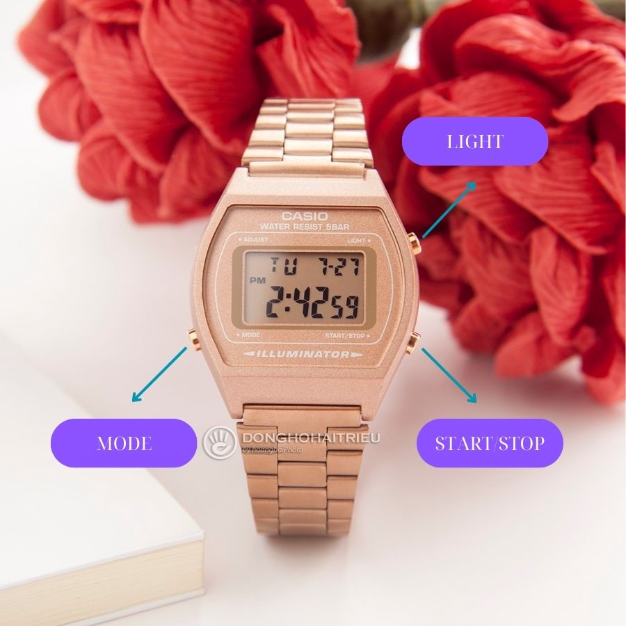 Cách chỉnh bấm giờ trên đồng hồ Casio 3 nút