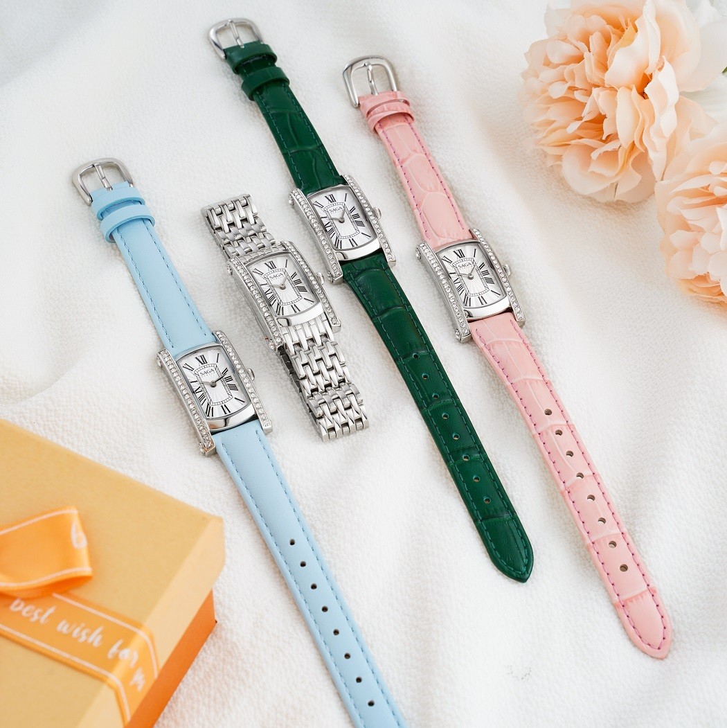 Đồng hồ Quartz nữ mặt vuông độc đáo của Saga
