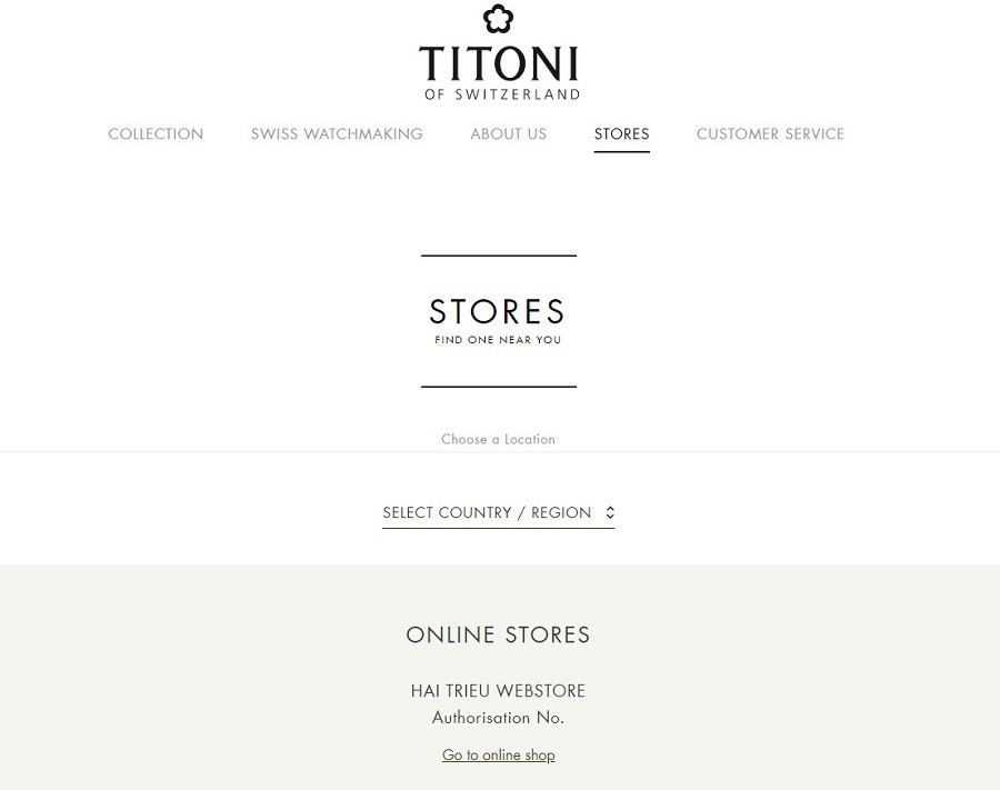 Chứng nhận Hải Triều là đại lý ủy quyền của Titoni