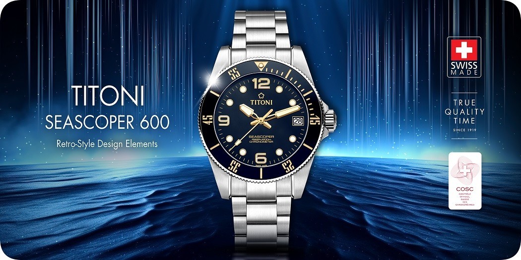 Titoni Seascoper 300, 600 - Đồng hồ lặn đạt tiêu chuẩn ISO