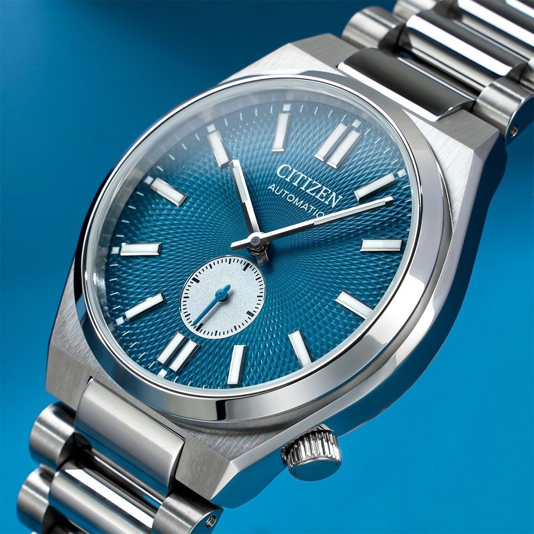 Đồng hồ Citizen mặt xanh Guilloche Barleycorn