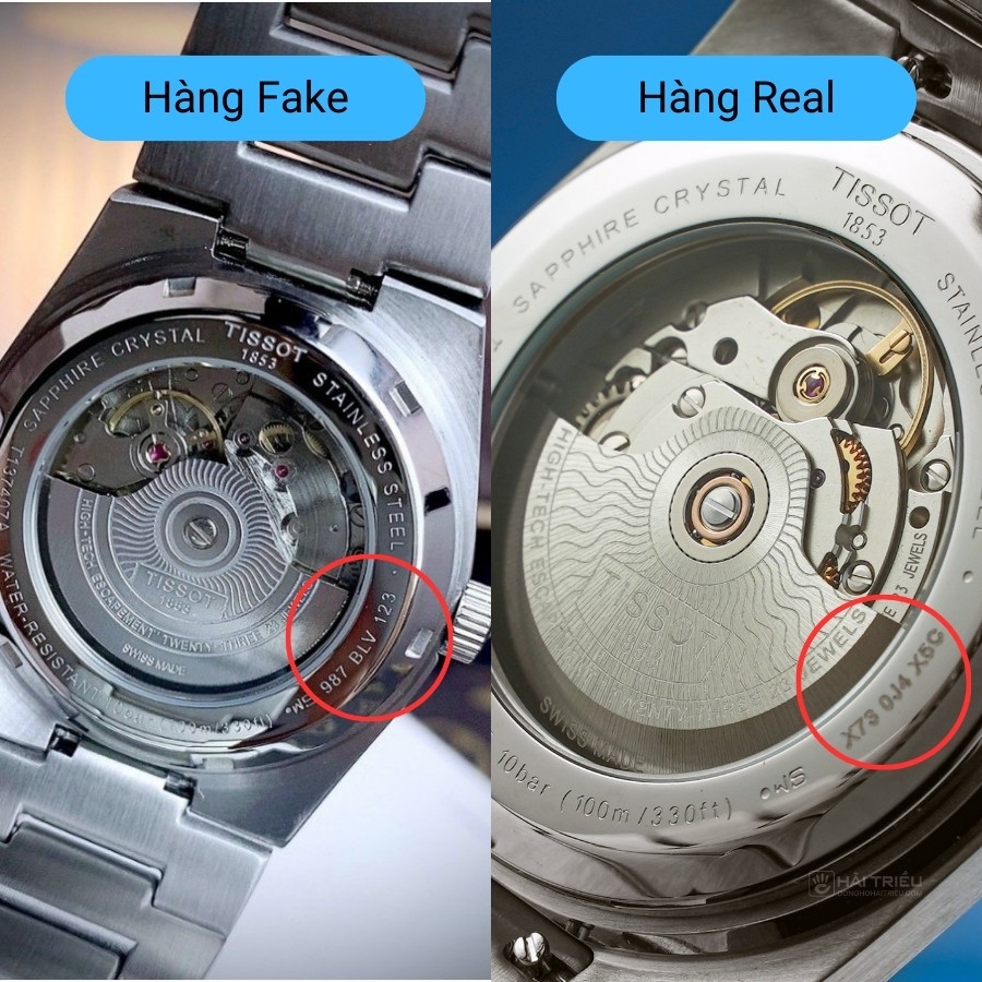 Đồng hồ Tissot giá dưới 2 triệu thiết kế ngoại diện khá giống hàng chính hãng nhưng ta có thể phân biệt thông qua mã sản phẩm ở mặt lưng - ảnh 3