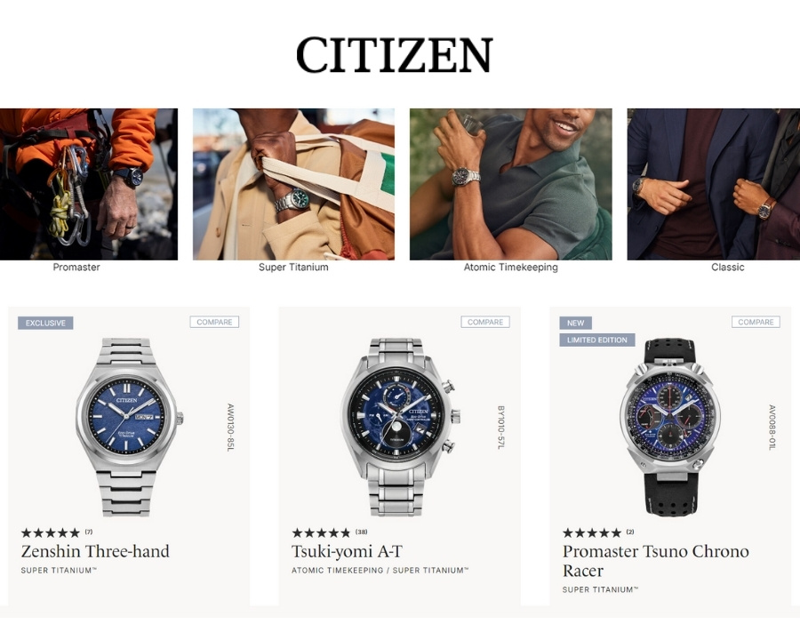 Các trang web của đồng hồ Citizen uy tín 100% tại Việt Nam
