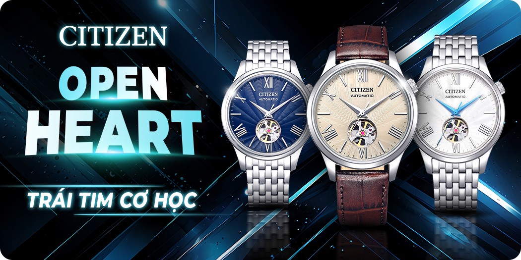 Đồng hồ Citizen Open Heart cơ lộ máy đẹp, BH 5 năm, góp 0%