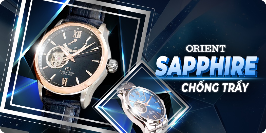 Đồng hồ Orient Sapphire mặt kính chống trầy chính hãng