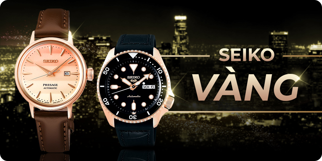 Đồng hồ Seiko mạ màu vàng cao cấp, đẹp, chính hãng
