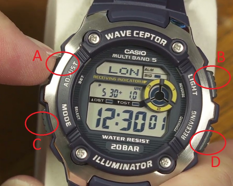 Cách chỉnh giờ Casio Wave Ceptor 4 nút - ảnh 4