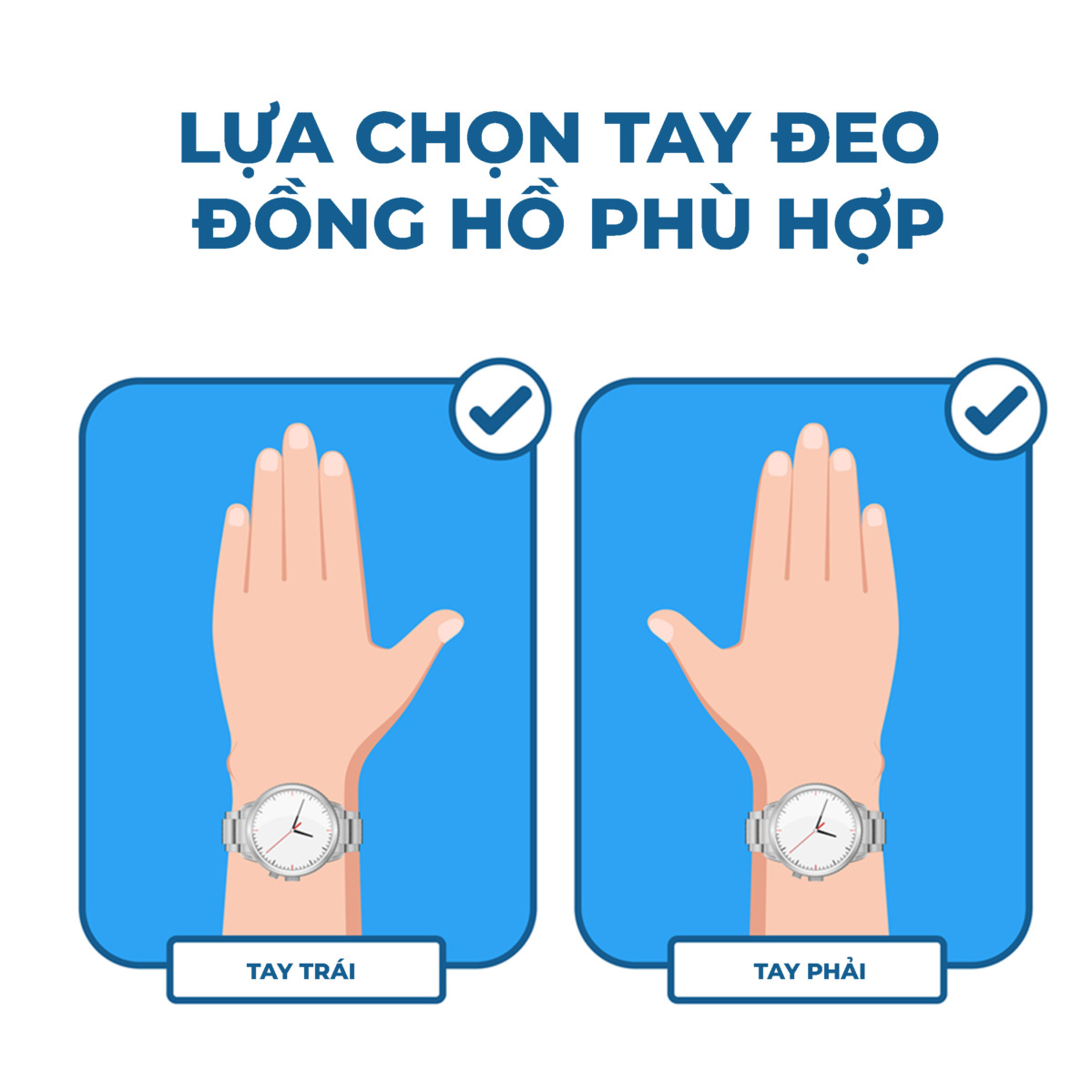 Đeo đồng hồ nam ở phía không thuận tránh van đập, trầy xước