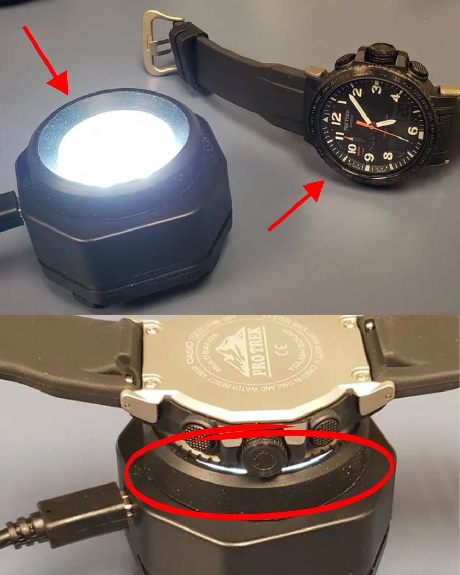 Sạc pin đồng hồ năng lượng Mặt Trời Casio bằng ánh sáng nhân tạo - Hình 2