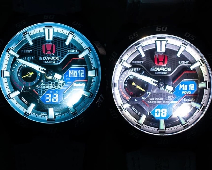 Đèn led trên đồng hồ Edifice chính hãng có màu trắng lạnh - ảnh 3