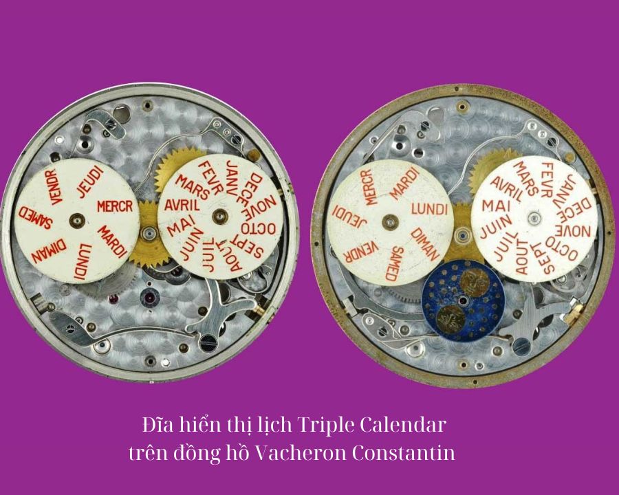 Đĩa hiển thị thị lịch Triple Calendar trên đồng hồ Vacheron Constantin - ảnh 4