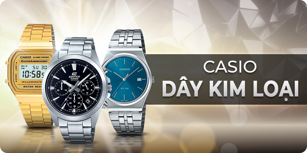 Đồng hồ Casio dây kim loại chính hãng, BH 5 năm, góp 0%