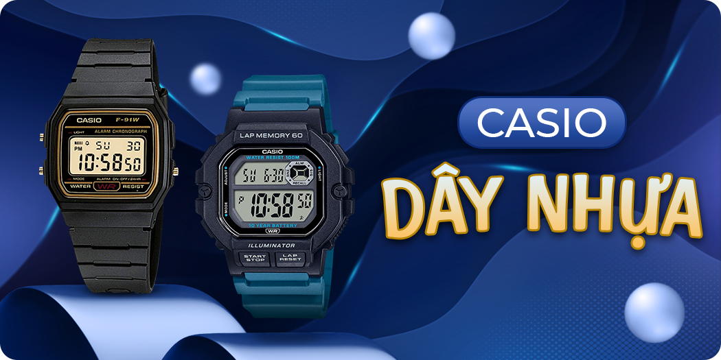 Đồng hồ Casio dây nhựa đẹp chính hãng, BH 5 năm, góp 0%
