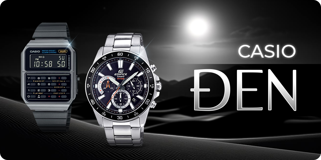 Đồng hồ Casio màu đen nam tối giản, từ analog đến điện tử