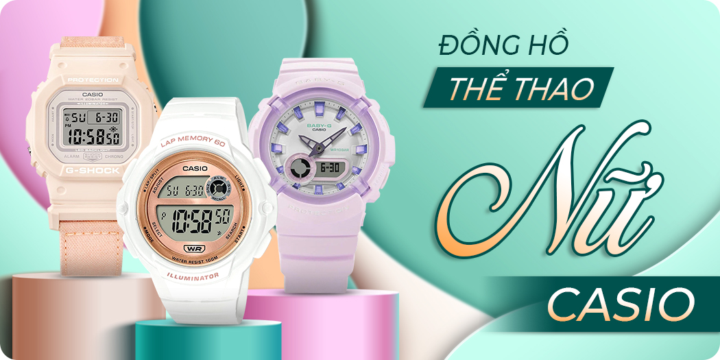 Đồng hồ thể thao nữ Casio chống nước, chính hãng, góp 0%
