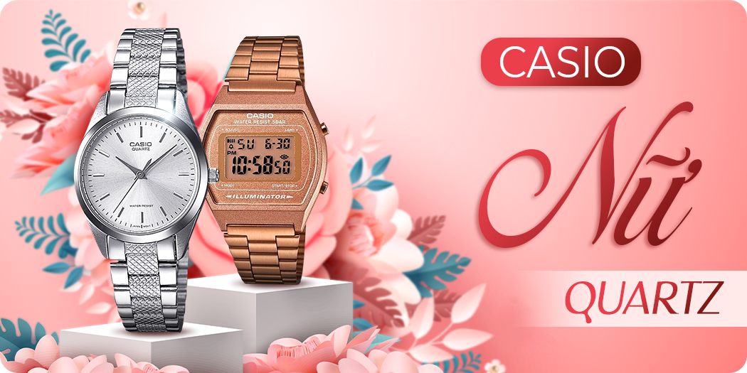 Đồng hồ Casio Quartz nữ đẹp chính hãng 100%, góp 0%