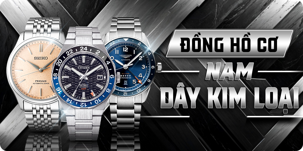 đồng hồ cơ nam dây kim loại