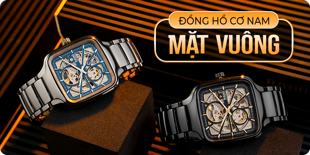 đồng hồ cơ nam mặt vuông