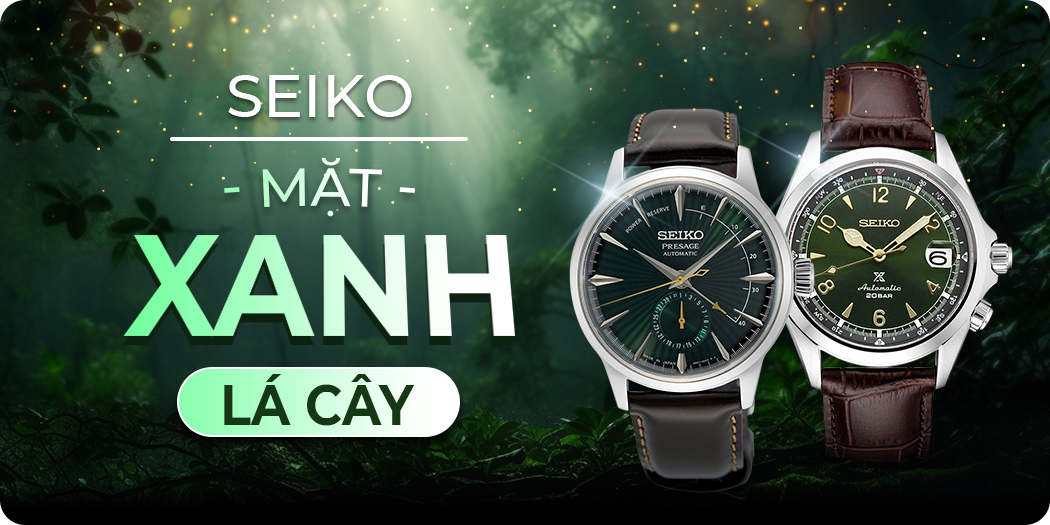 Đồng hồ Seiko mặt xanh lá cây độc đáo, lạ mắt, may mắn