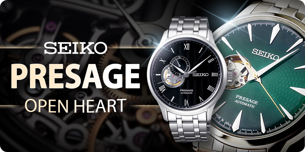Đồng hồ Seiko Presage Open Heart cao cấp, chính hãng Nhật Bản