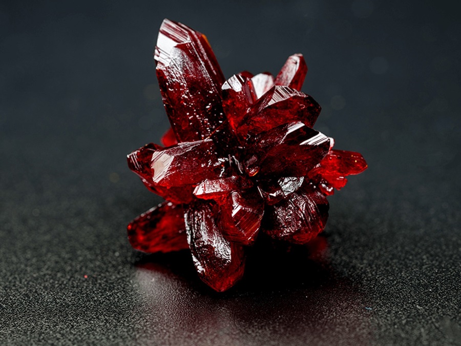 Ruby kết tinh trong hệ ba phương, thường xuất hiện dưới dạng lăng trụ lục giác phẳng