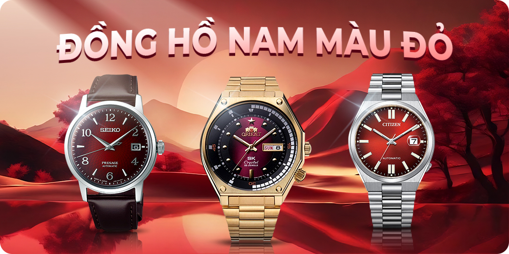 đồng hồ nam màu đỏ chính hãng