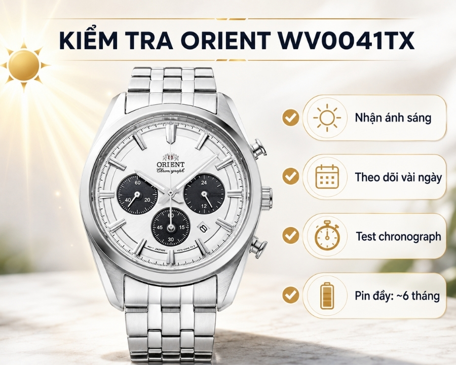 Kiểm tra khả năng sạc, tích năng lượng và chronograph