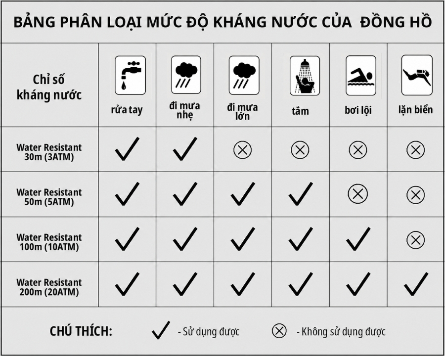 Mức chống nước orient