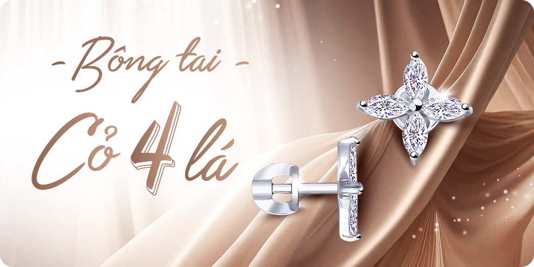 Bông tai cỏ 4 lá: Niềm Tin, Hy vọng, Tình yêu, May mắn