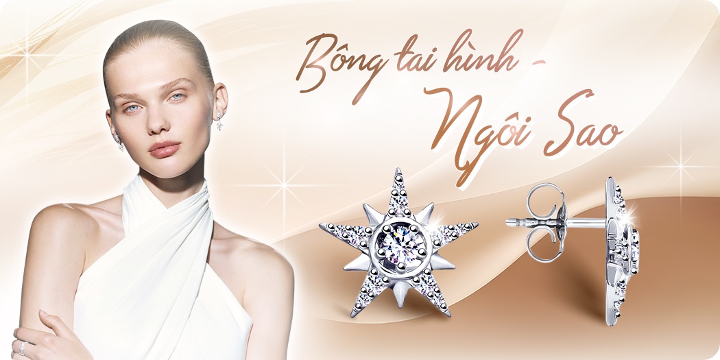 Bông tai hình ngôi sao 4 cánh, 5 cánh đẹp, hàng hiệu 100%