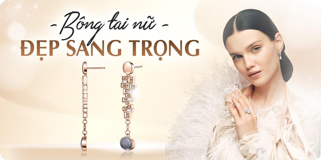 Bông tai nữ đẹp sang trọng để đi tiệc, đám cưới, đi chơi