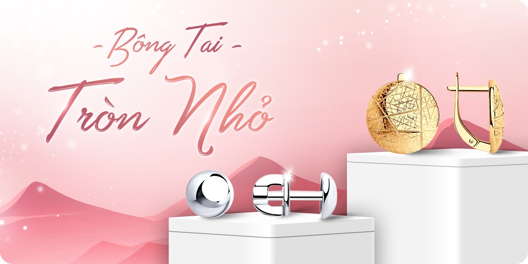 Bông tai tròn nhỏ nữ đẹp, cao cấp, hàng hiệu 100%
