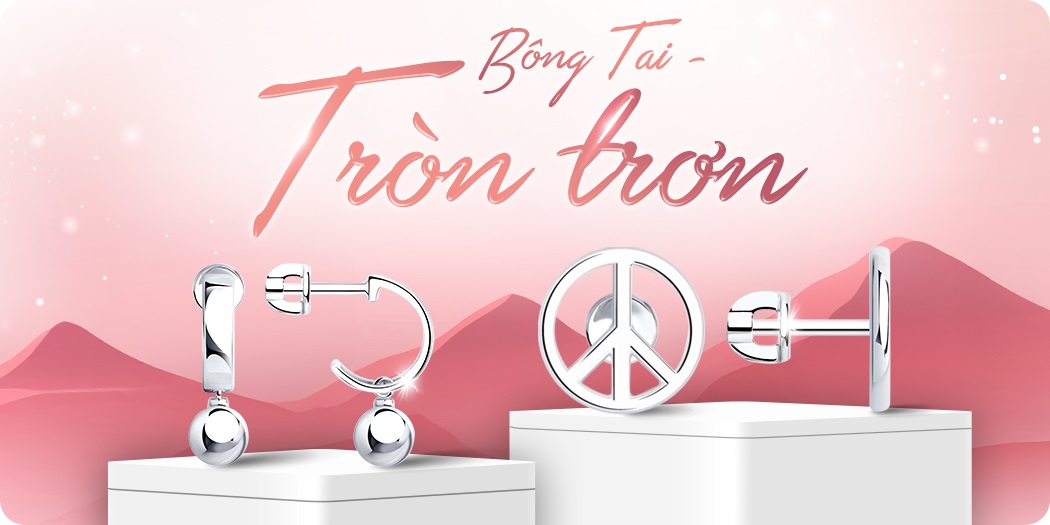 Bông tai tròn đơn nữ đẹp, thiết kế đơn giản, dễ phối đồ