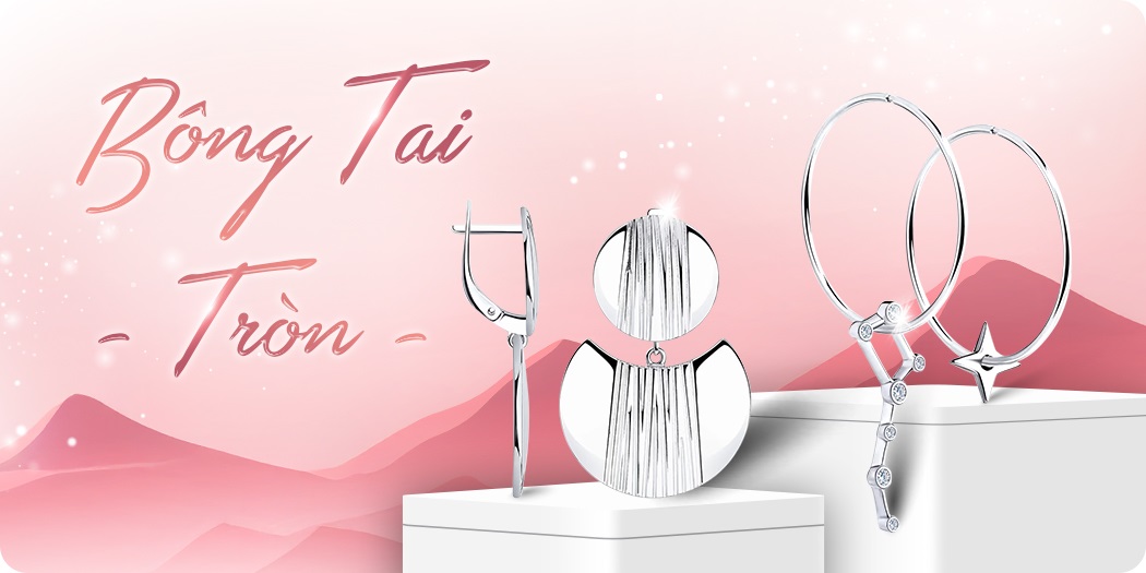 Hoa tai, Bông tai tròn nữ đẹp, mẫu mới, hàng hiệu 100%