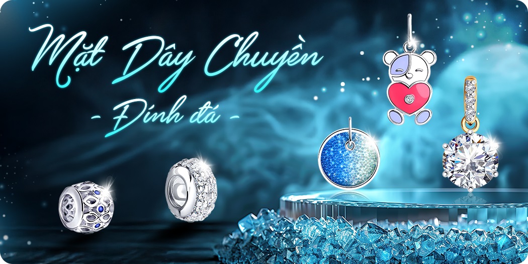 Mặt dây chuyền đính đá pha lê đẹp, cao cấp, hàng hiệu 100%