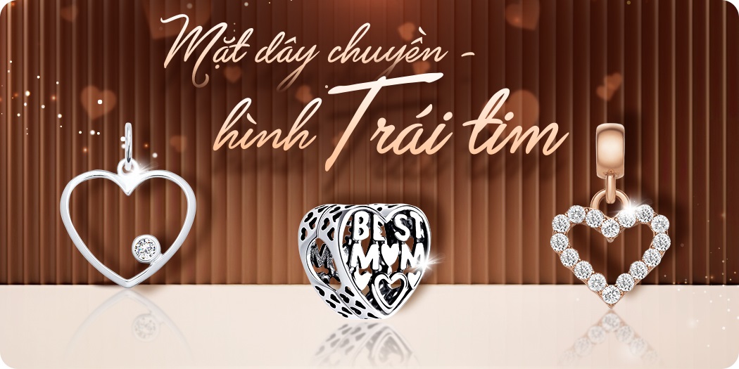 Mặt dây chuyền hình trái tim đẹp, cao cấp, hàng hiệu 100%