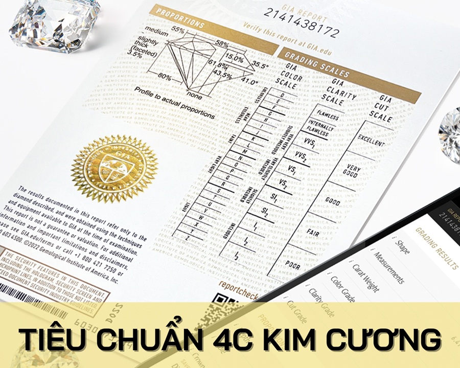 Tiêu chuẩn 4C kim cương là gì? Tìm hiểu 4 chữ C chuẩn GIA