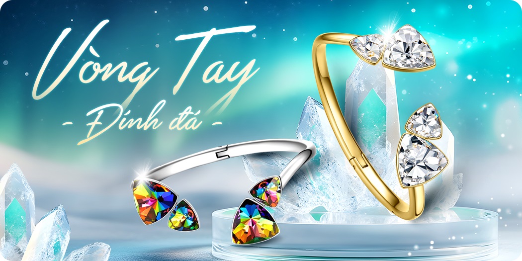 Vòng tay đính đá, lắc tay đính đá pha lê đẹp, hàng hiệu 100%