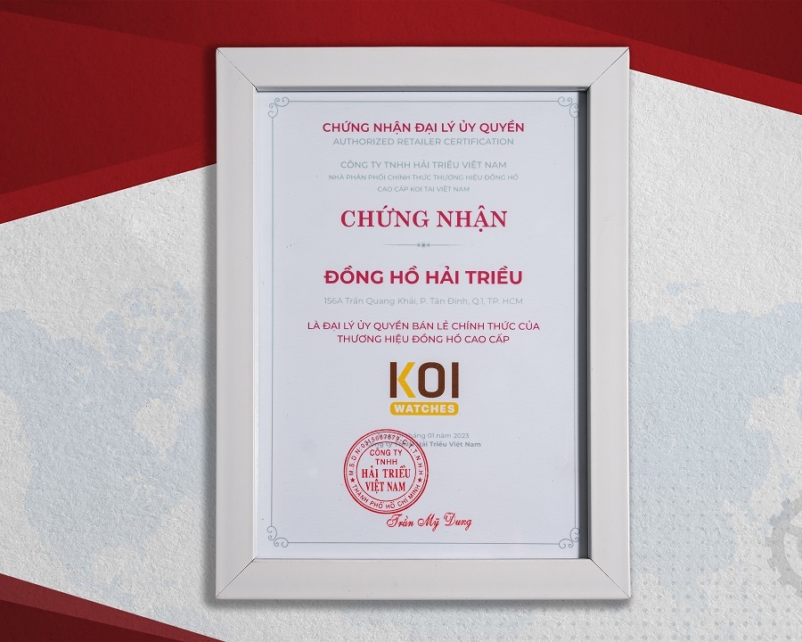 Chứng nhận Hải Triều là đại lý chính hãng với thương hiệu đồng hồ KOI - ảnh 3