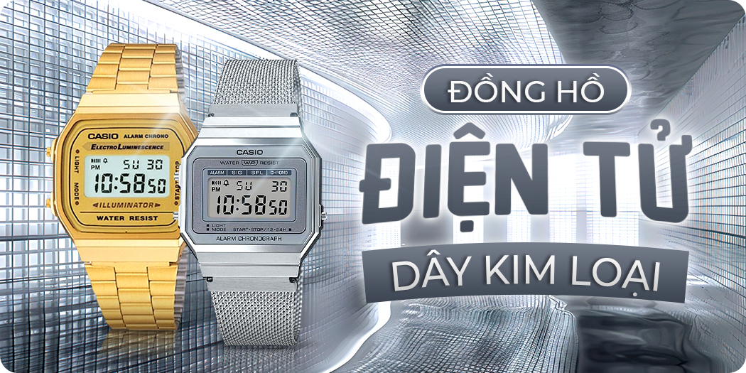 Đồng hồ Casio điện tử dây kim loại chính hãng, đa dạng mẫu mã