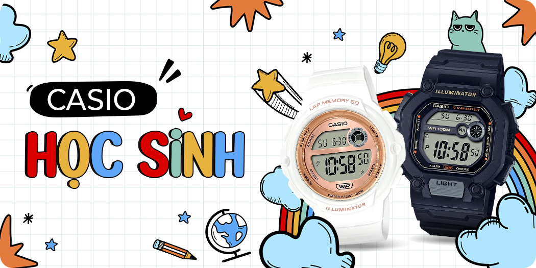 Đồng hồ Casio cho học sinh chính hãng, BH 5 năm, góp 0%