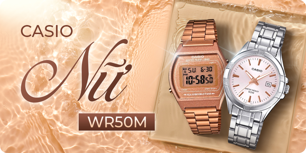 Đồng hồ Casio WR50M nữ đẹp, chính hãng, thoải mái đi tắm