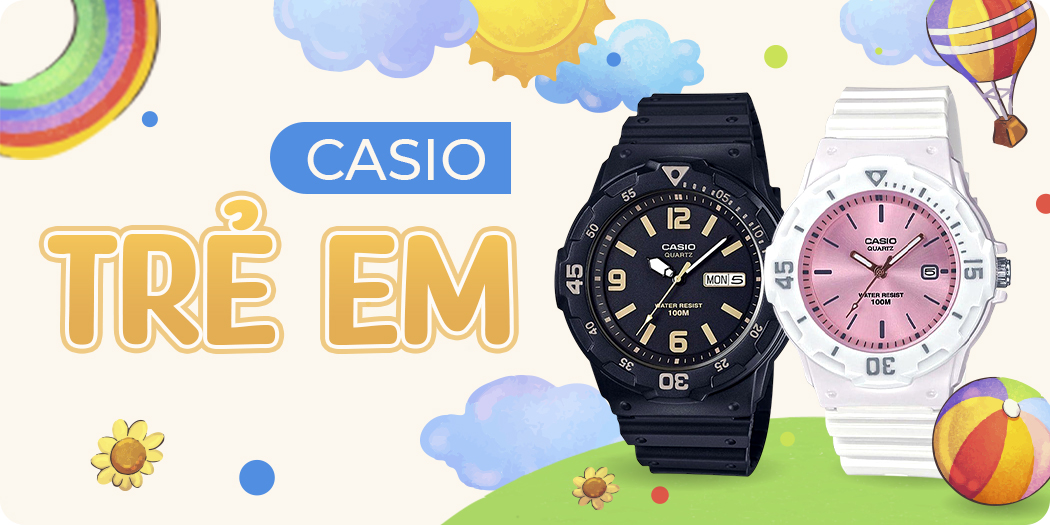 Đồng hồ Casio trẻ em nhẹ tay, đeo hằng ngày, hỗ trợ học tập