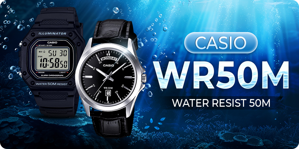 Đồng hồ Casio WR50m (Water Resist 50m), BH 5 năm, góp 0%