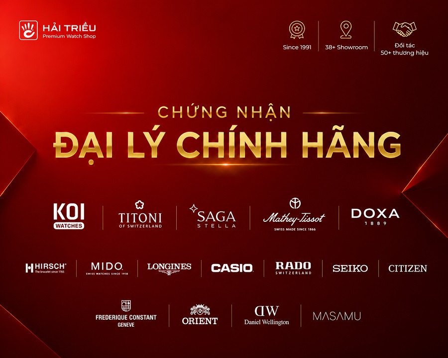 Chứng nhận đại lý chính hãng & Các giải thưởng Đồng Hồ Hải Triều đã đạt được
