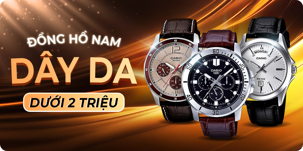 đồng hồ nam dây da dưới 2 triệu