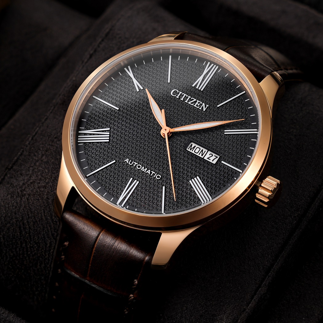 đồng hồ nam dây da vàng Citizen NH8353-00H