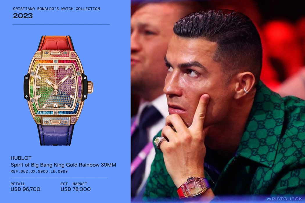 ronaldo cùng chiếc đồng hồ hublot đính 595 viên kim cương