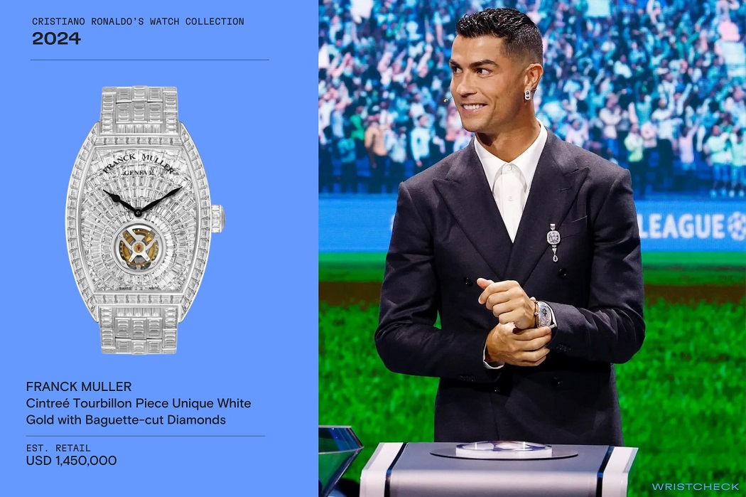 cr7 là fan cuồng của những thiết kế đồng hồ nam đính đá